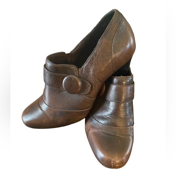 Clark’s bendables brown leather shoes size 8.5 - Picture 2 of 6